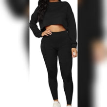 Load image into Gallery viewer, 2 Piece Crop Top and Leggings Set