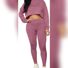 Load image into Gallery viewer, 2 Piece Crop Top and Leggings Set