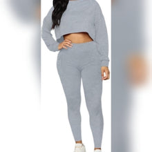 Load image into Gallery viewer, 2 Piece Crop Top and Leggings Set