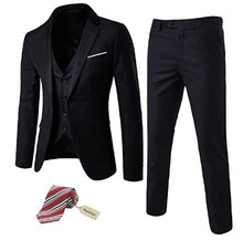 Load image into Gallery viewer, Men's 3 Piece Slim Fit Suit Set with BONUS Tie - Natural Colors