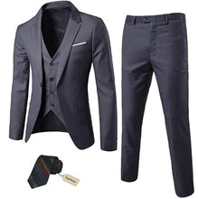 Load image into Gallery viewer, Men's 3 Piece Slim Fit Suit Set with BONUS Tie - Natural Colors