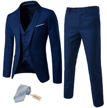 Load image into Gallery viewer, Men's 3 Piece Slim Fit Suit Set with BONUS Tie - Natural Colors