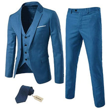 Load image into Gallery viewer, Men's 3 Piece Slim Fit Suit Set with BONUS Tie - Natural Colors