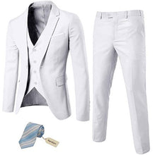 Load image into Gallery viewer, Men's 3 Piece Slim Fit Suit Set with BONUS Tie - Natural Colors