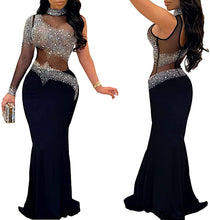 Load image into Gallery viewer, Women's Sexy Rhinestone Mesh Dress