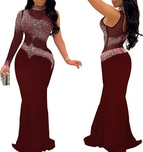 Load image into Gallery viewer, Women's Sexy Rhinestone Mesh Dress