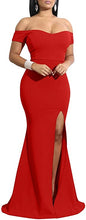 Load image into Gallery viewer, Women's Off-Shoulder Mermaid Gown