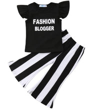 Load image into Gallery viewer, Toddler Girl&#39;s 2 Piece Crop Top and Bell Bottom Pants
