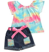 Load image into Gallery viewer, Toddler Girl&#39;s 2 Piece Crop Top and Shorts
