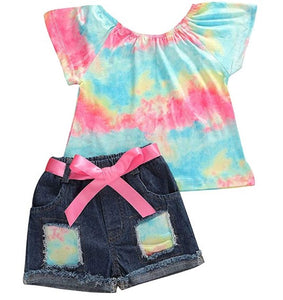 Toddler Girl's 2 Piece Crop Top and Shorts