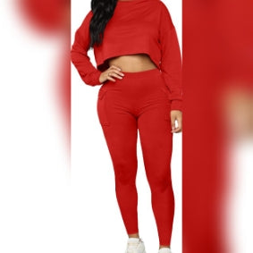 2 Piece Crop Top and Leggings Set