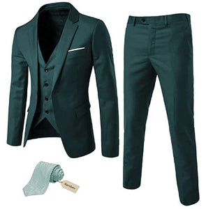 Men's 3 Piece Slim Fit Suit Set with BONUS Tie - Natural Colors