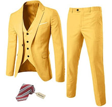 Load image into Gallery viewer, Men&#39;s 3 Piece Slim Fit Suit Set - Vibrant Colors
