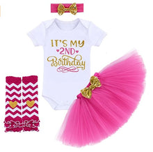 Load image into Gallery viewer, Toddler Girl&#39;s 4 Piece Birthday Outfit
