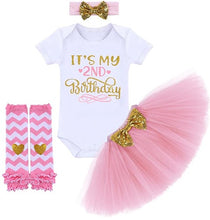 Load image into Gallery viewer, Toddler Girl&#39;s 4 Piece Birthday Outfit
