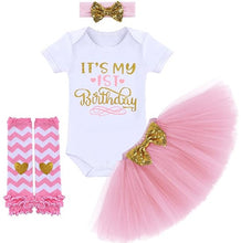 Load image into Gallery viewer, Toddler Girl&#39;s 4 Piece Birthday Outfit
