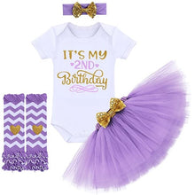 Load image into Gallery viewer, Toddler Girl&#39;s 4 Piece Birthday Outfit
