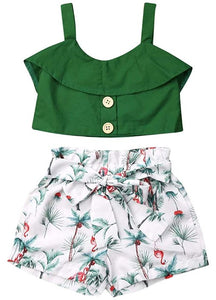 Baby Girls 2 Piece Crop Top and Shorts