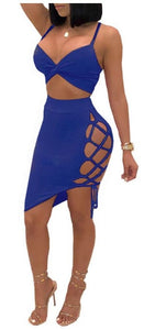 2 piece Belly Top with Mid Skirt