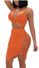 Load image into Gallery viewer, 2 piece Belly Top with Mid Skirt
