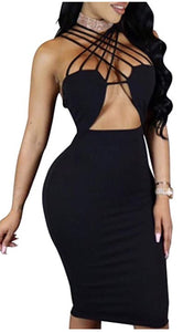 Bodycon Criss Cross Midi Dress