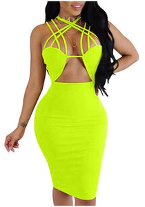 Bodycon Criss Cross Midi Dress