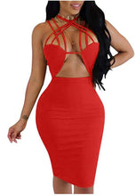 Load image into Gallery viewer, Bodycon Criss Cross Midi Dress
