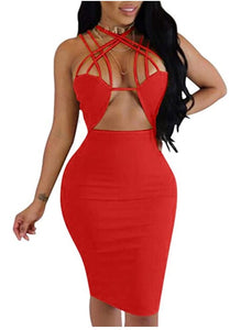 Bodycon Criss Cross Midi Dress