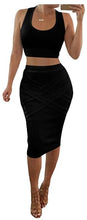 Load image into Gallery viewer, 2 Piece Crop Top and Midi Skirt
