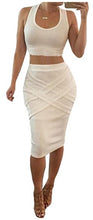 Load image into Gallery viewer, 2 Piece Crop Top and Midi Skirt
