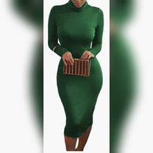 Load image into Gallery viewer, Turtleneck Sweater Bodycon Dress
