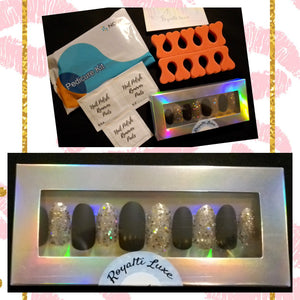 Press-On Nails Kit w/Bonus Pedicure Kit