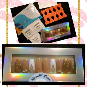 Press-On Nails Kit w/Bonus Pedicure Kit