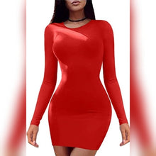 Load image into Gallery viewer, Long Sleeve Crew Neck Short Dress
