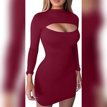 Load image into Gallery viewer, Long Sleeve Short Hollow-Out Dress
