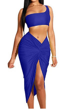 Load image into Gallery viewer, 2 Piece One Shoulder Sleeveless and Skirt
