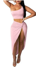 Load image into Gallery viewer, 2 Piece One Shoulder Sleeveless and Skirt
