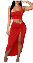 Load image into Gallery viewer, 2 Piece One Shoulder Sleeveless and Skirt
