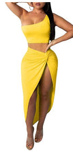 Load image into Gallery viewer, 2 Piece One Shoulder Sleeveless and Skirt
