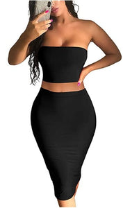 2 Piece Tube Top and Skirt