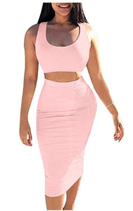 2 Piece Tank Top and Mid Skirt